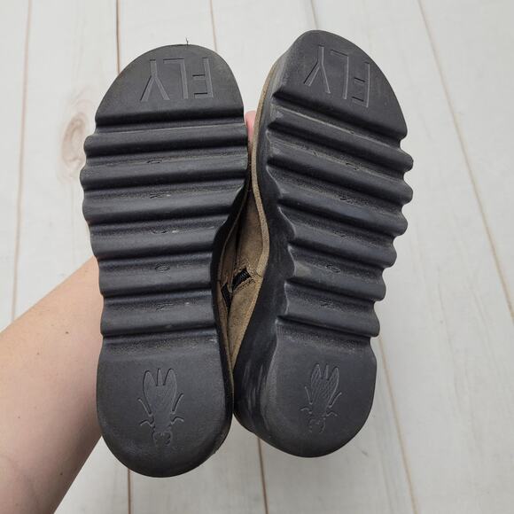 Fly London Biaz329fly suede wedge combat boots green moto platform - Picture 6 of 9